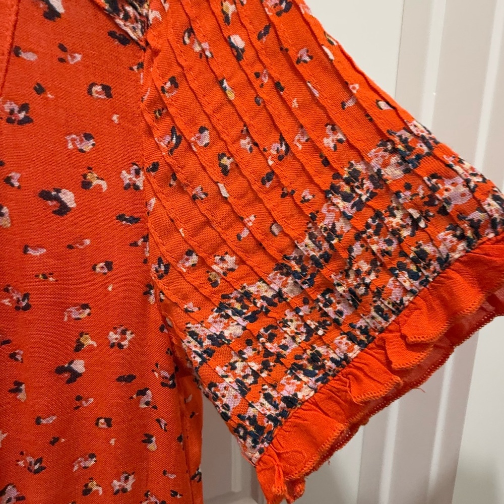 Free People. Rare Feeling Printed Maxi Dress. Orange. Size Small. - Picture 7 of 14